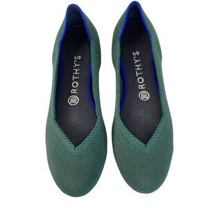 Rothy's Women's Ballet Flats 7.5 Green Textile Upper Rubber Sole 7267 Comfort